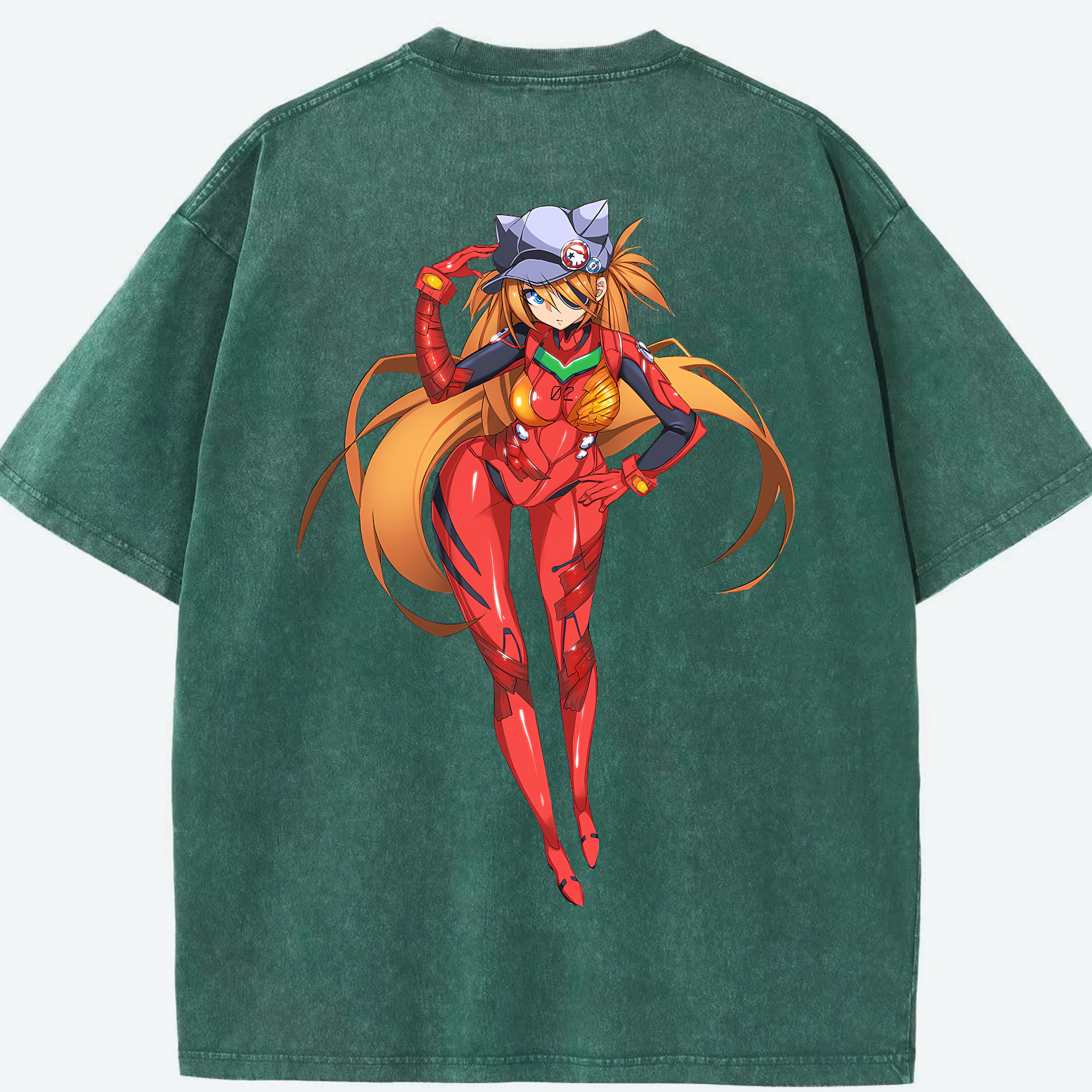（画像用） EVA 新世紀エヴァンゲリオン 綿100% ヴィンテージ風 半袖Tシャツ（背面プリント）
